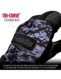 Rukavice za udaranje za bejzbol Franklin's DIGITEK® crna/crna (Junior S) 2