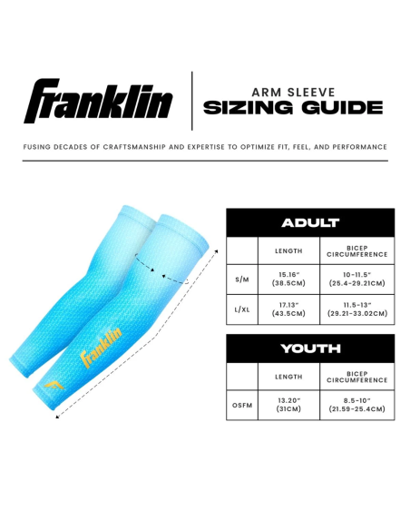 FRANKLIN Kompresijski rukav - svijetloplava Carolina - Za odrasle S/M