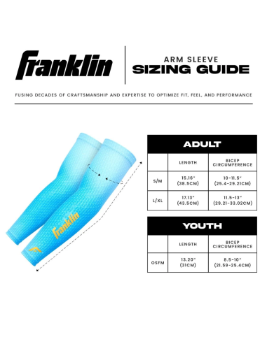 FRANKLIN Compression Arm Sleeve - Carolina Blau - Erwachsene L/XL