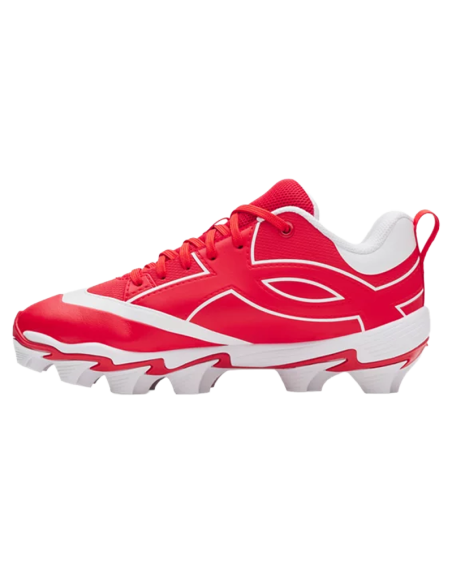 Scarpe da baseball Under Armour Leadoff Icon Low RM - rosso/bianco (ragazzi)
