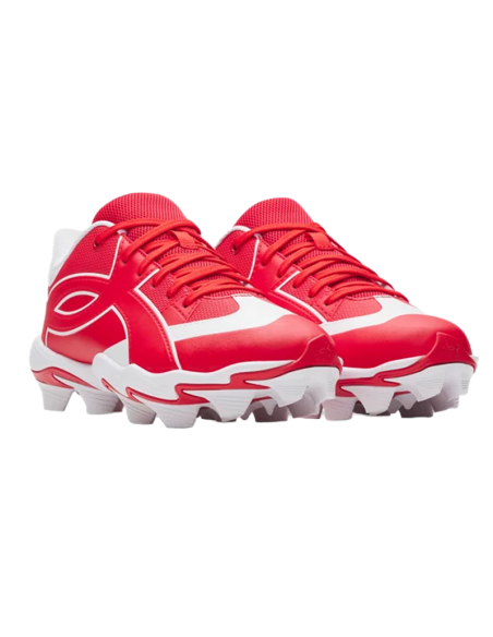 Buty baseballowe Under Armour Leadoff Icon Low RM - czerwono-białe (młodzieżowe)