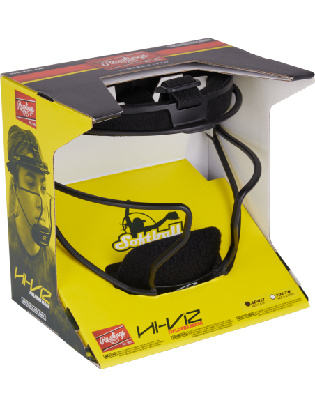 Máscara facial do jogador de campo RAWLINGS HI-VIZ - adulto (preto)