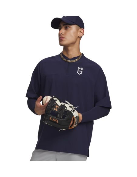 UA Boys´Utility Cage s krátkym rukávom - Midnight Navy / White