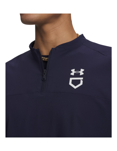 UA Boys´Utility Cage s krátkým rukávem - Midnight Navy / White