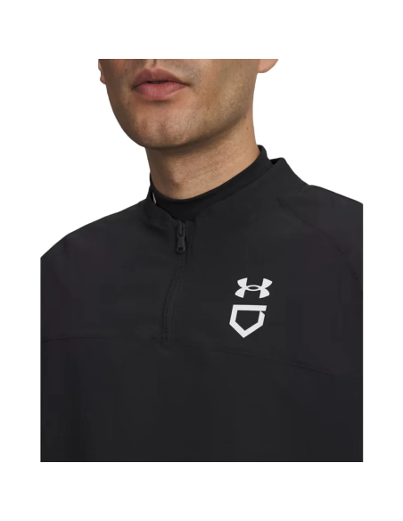 UA Boys´Utility Short Sleeve Cage - černá / bílá