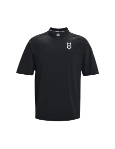 UA Boys´Utility Short Sleeve Cage - černá / bílá