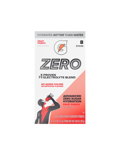 Gatorade Zero | Prah u pojedinačnim porcijama | Fruit Punch (8 vrećica)