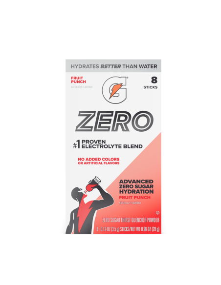 Gatorade Zero | Prah u pojedinačnim porcijama | Fruit Punch (8 vrećica)