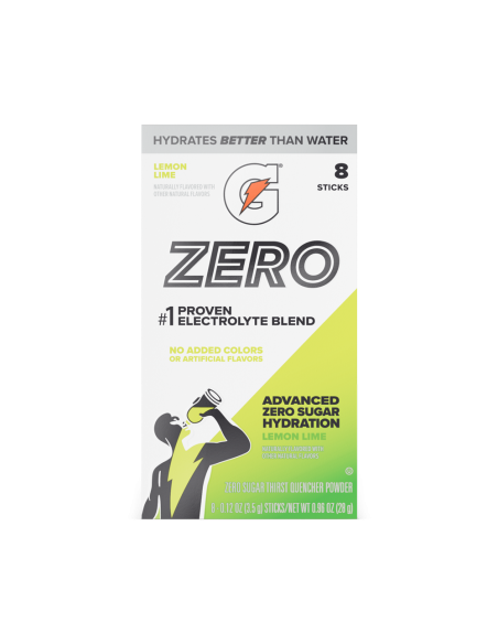Gatorade Zero | Prah u pojedinačnim porcijama | Lemon Lime (8 vrećica)