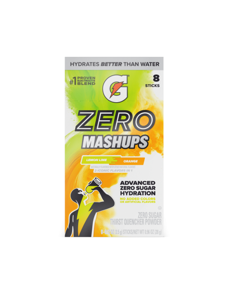 Gatorade Zero | Prah u pojedinačnim porcijama | Mashups Lemon Lime + Orange  (8 vrećica)
