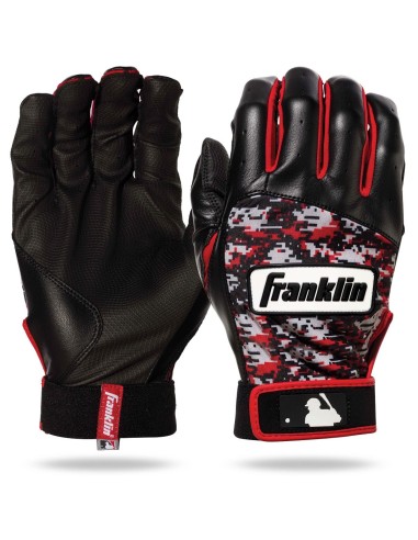 Baseballové pálkařské rukavičky Franklin's DIGITEK® GREY/BLACK/RED (Youth L)