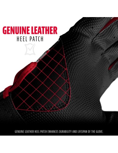 Baseball batting gloves Franklin's DIGITEK® GREY/BLACK/RED (Youth L)