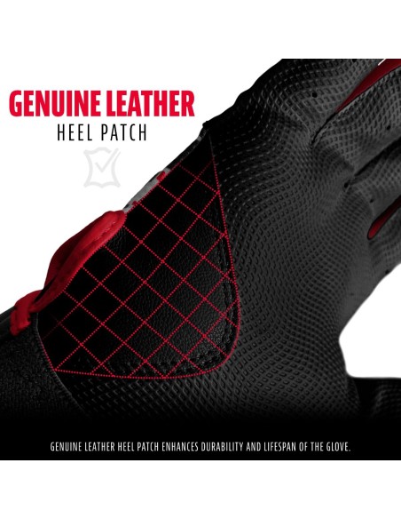 Baseball slaghandsker Franklin's DIGITEK® GREY/BLACK/RED (Youth M)