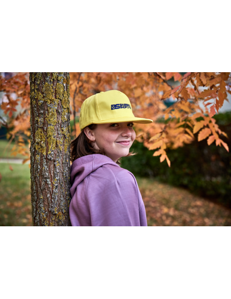 Gorra de béisbol con visera recta, color limón