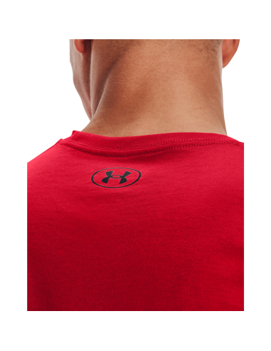 Heren UA Sportstyle Korte Mouw Shirt met Linker Borst Rood