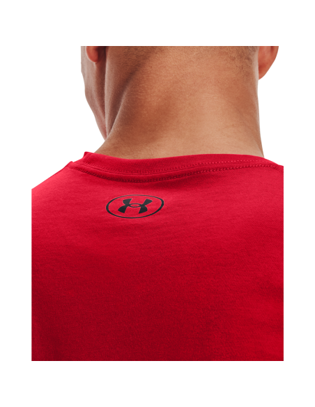 Heren UA Sportstyle Korte Mouw Shirt met Linker Borst Rood