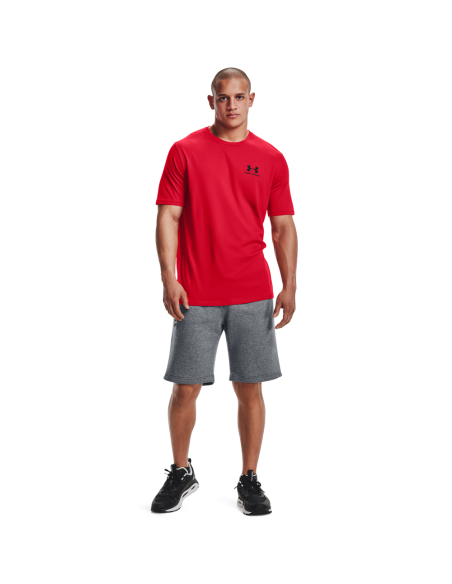 Chemise à manches courtes UA Sportstyle Left Chest pour hommes, rouge