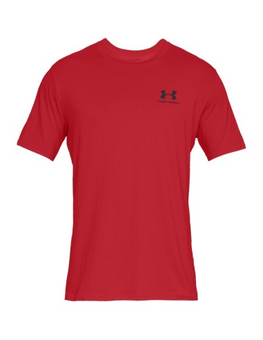 Pánské tričko s krátkým rukávem UA Sportstyle Left Chest Red
