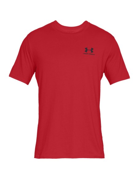 Pánské tričko s krátkým rukávem UA Sportstyle Left Chest Red
