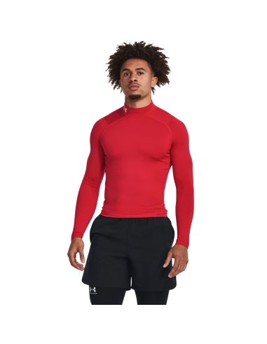 Hommes Under Armour ColdGear® Compression Mock Red