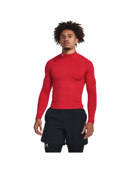 Hommes Under Armour ColdGear® Compression Mock Red