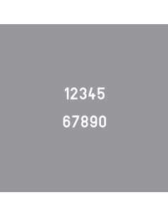 Nummersticker voor helm of knuppel | recht lettertype | wit | klein