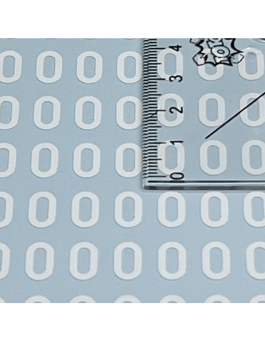 Nummerklistermærke til hjelm eller bat | lige skrift | hvid | lille