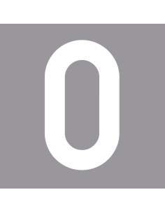 Nummersticker voor helm of knuppel | recht lettertype | wit | groot 2