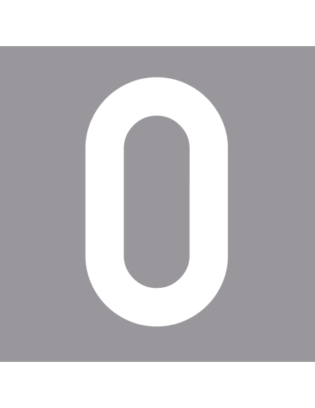 Numeranska naljepnica za kacigu ili palicu | ravan font | bijela | velika
