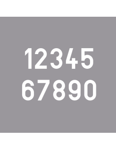 Autocollant de numéro pour casque ou chauve-souris | police droite | blanc | grand