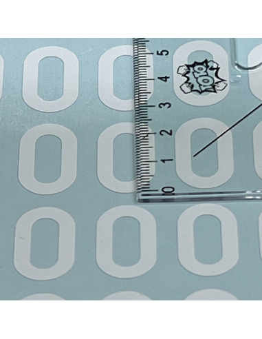Number sticker for helmet or bat | straight font | white | large
