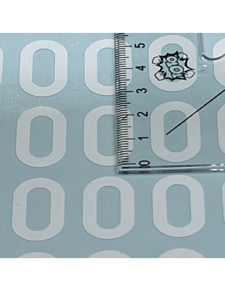 Number sticker for helmet or bat | straight font | white | large