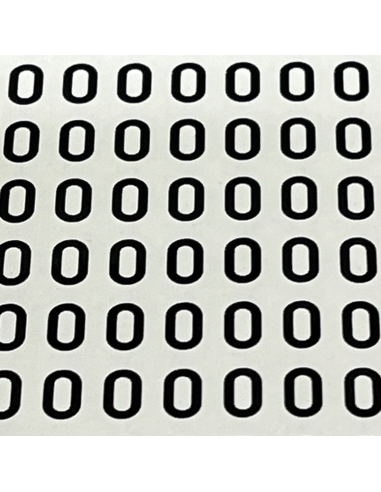 Number sticker for helmet or bat | straight font | black | large