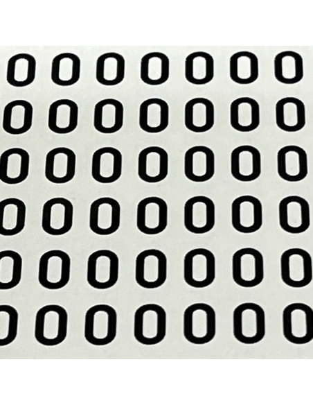 Number sticker for helmet or bat | straight font | black | large