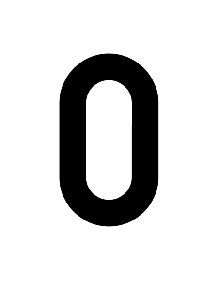 Number sticker for helmet or bat | straight font | black | large