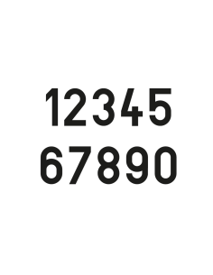 Autocolant cu numere pentru cască sau bâtă | font drept | negru | mare