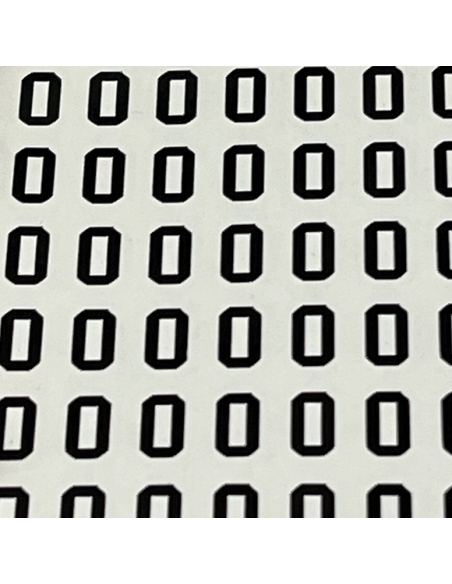 Number sticker for helmet or bat | university font | black | small
