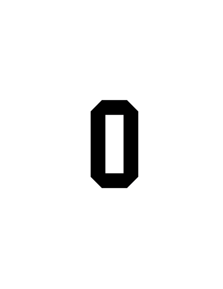 Number sticker for helmet or bat | university font | black | small
