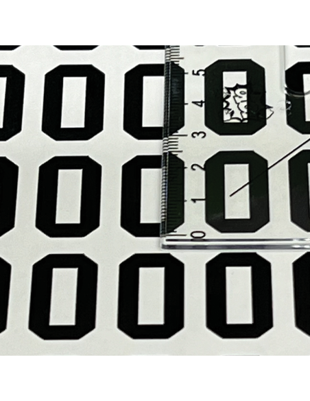 Naklejka z numerem na kask lub nietoperz | czcionka uniwersytecka | czarny | duży