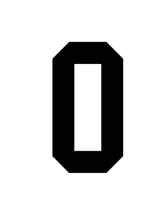 Number sticker for helmet or bat | university font | black | large 2