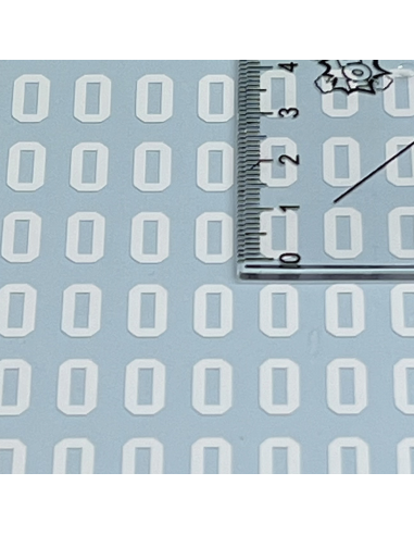 Adhesivo con número para casco o bate | fuente universitaria | blanco | pequeño