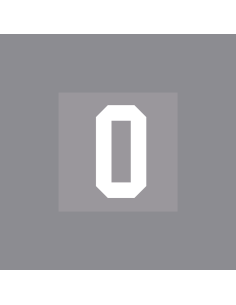 Nummersticker voor helm of knuppel | universiteitslettertype | wit | klein 2