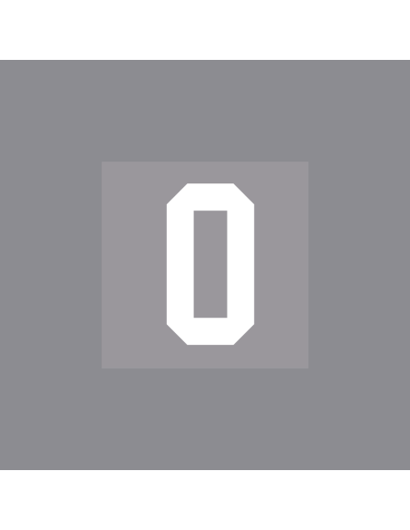 Number sticker for helmet or bat | university font | white | small