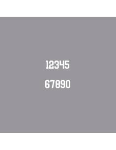 Number sticker for helmet or bat | university font | white | small