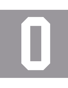 Nummersticker voor helm of knuppel | universiteitslettertype | wit | groot 2