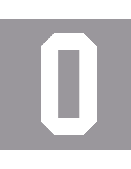 Autocollant de numéro pour casque ou chauve-souris | police universitaire | blanc | grand