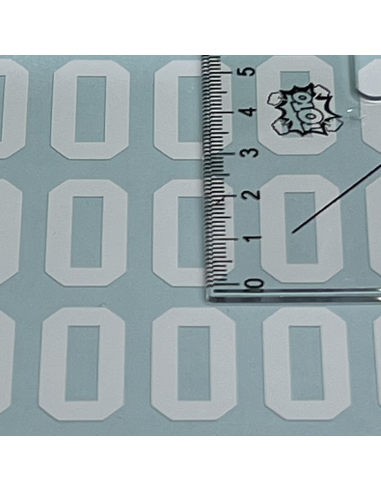 Autocollant de numéro pour casque ou chauve-souris | police universitaire | blanc | grand