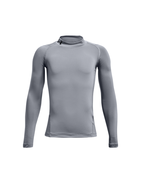 T-shirt til drenge Under Armour HG Armour Mock Long Sleeve Steel