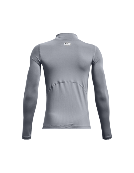 Jongens t-shirt Under Armour HG Armour Mock Lange Mouw Steel