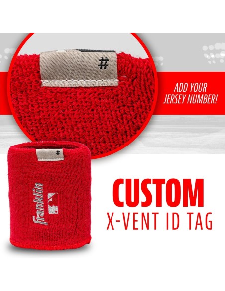 Oboustranné potítko na zápěstí MLB® X-VENT - ČERVENÝ/ŠEDÝ